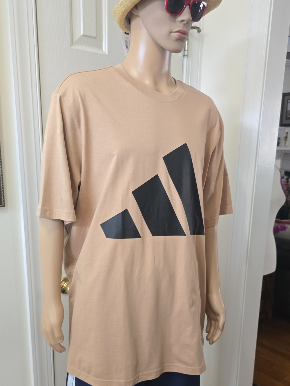 ADIDAS SIGNATURE BRAND MENS BROWN BIG AND TALL SHORT SLEEVES TEE-SHIRT SIZE 2XLT
